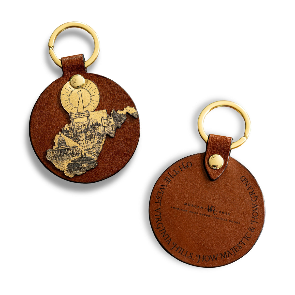 The WV Gold Circle Keychain