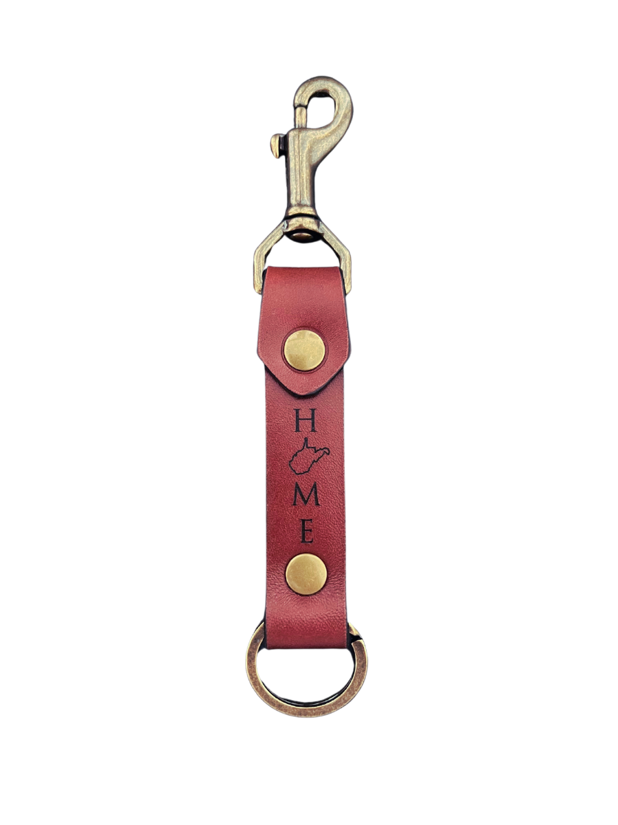 The Cordovan HOME Swivel Snap Linden Keychain