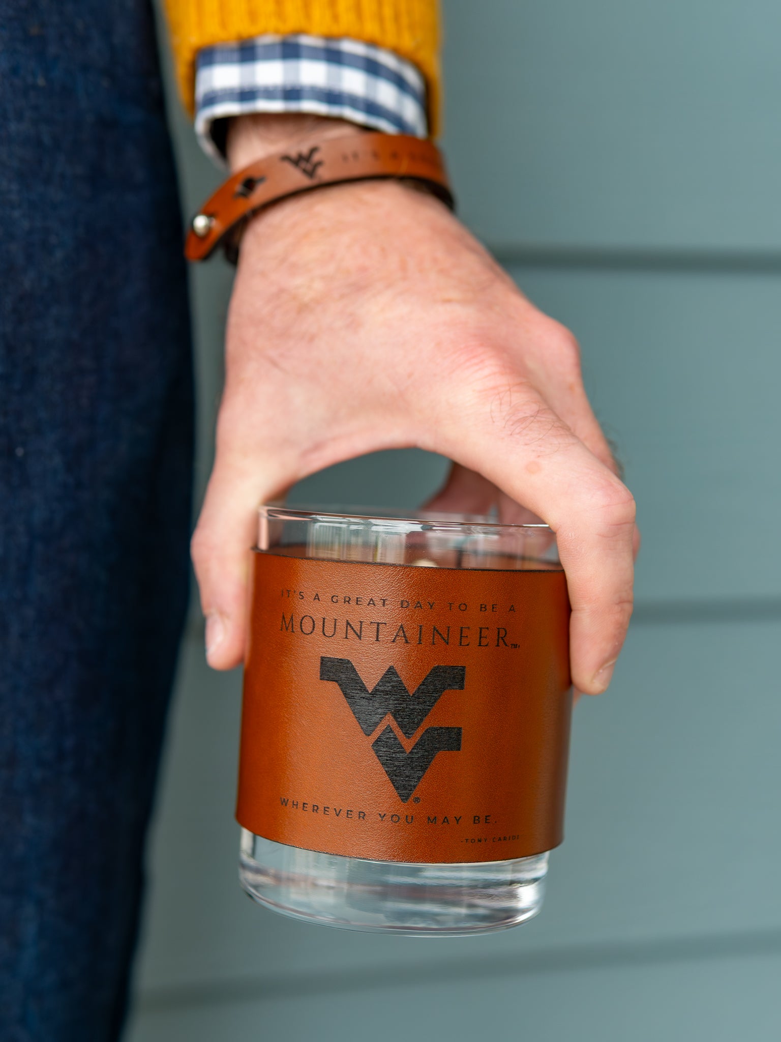 Gratitude Bourbon Glass Set (2) for WVU Foundation Scholarship Honoring Doug Skaff Jr.