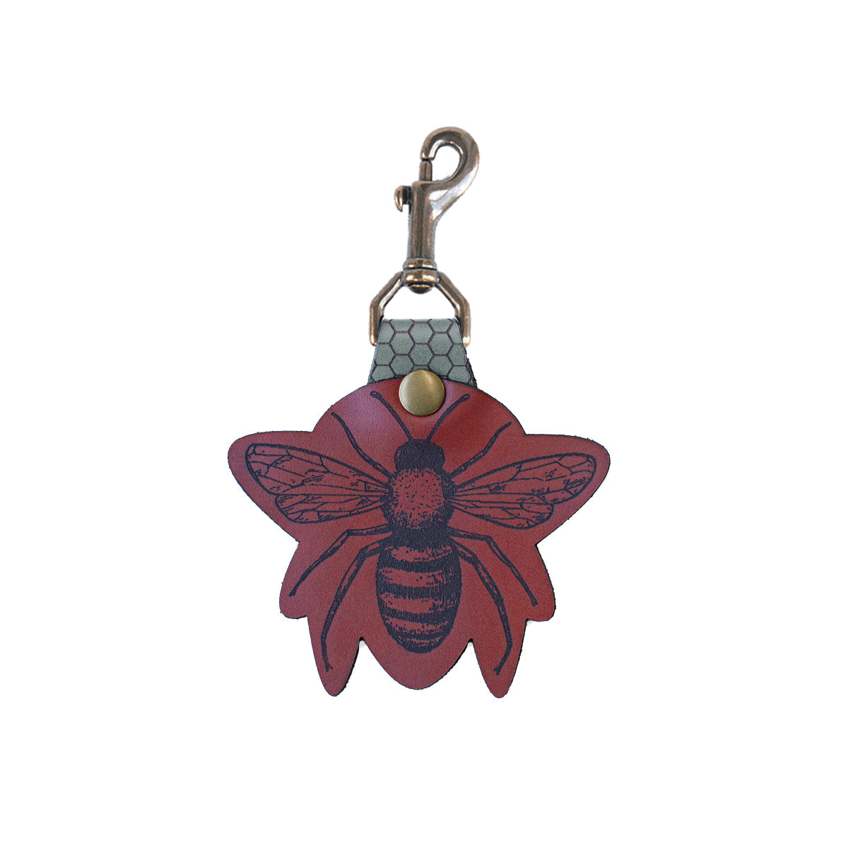 The Cordovan Bee Swivel Snap Keychain