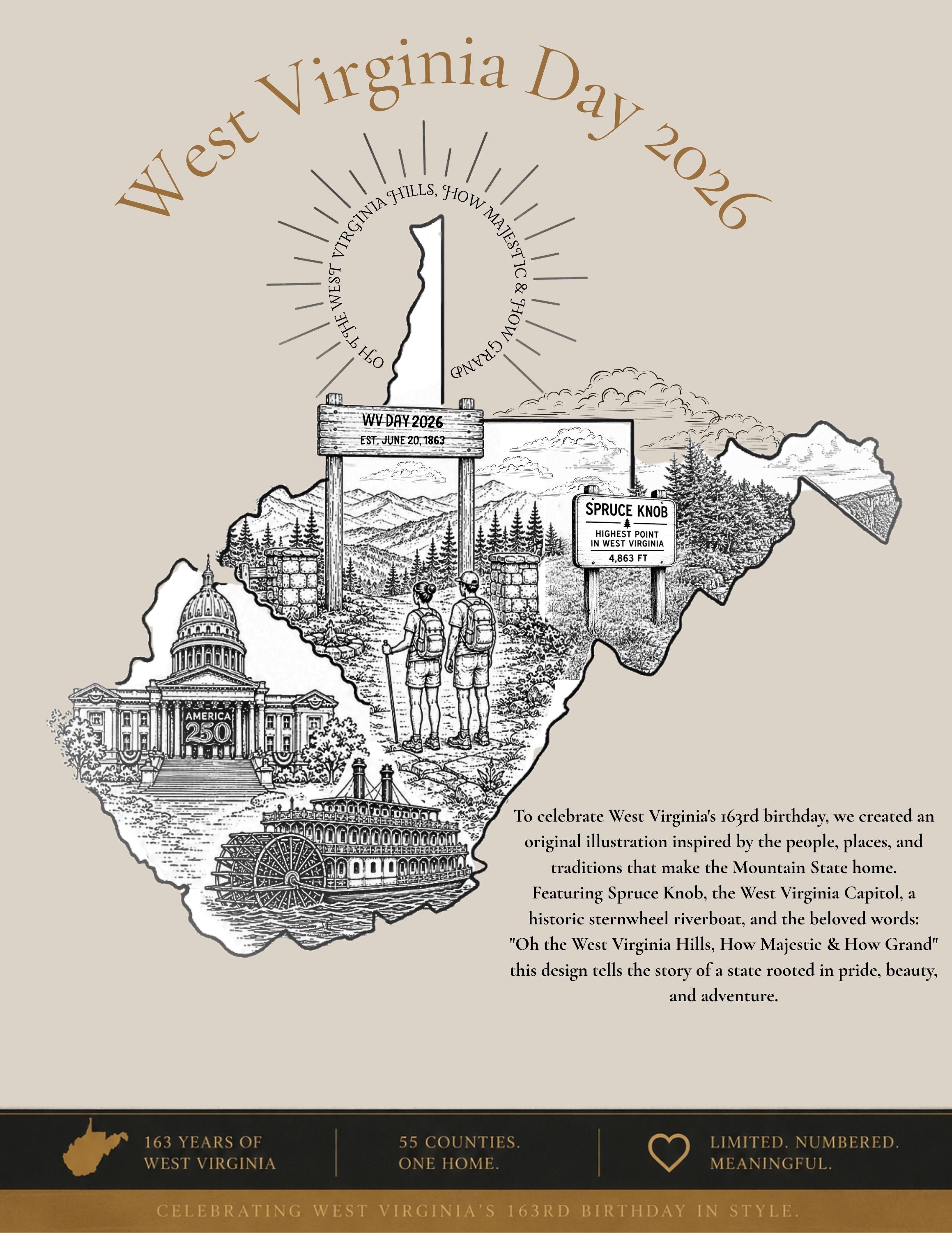 The West Virginia Day 2026 Bourbon Glass