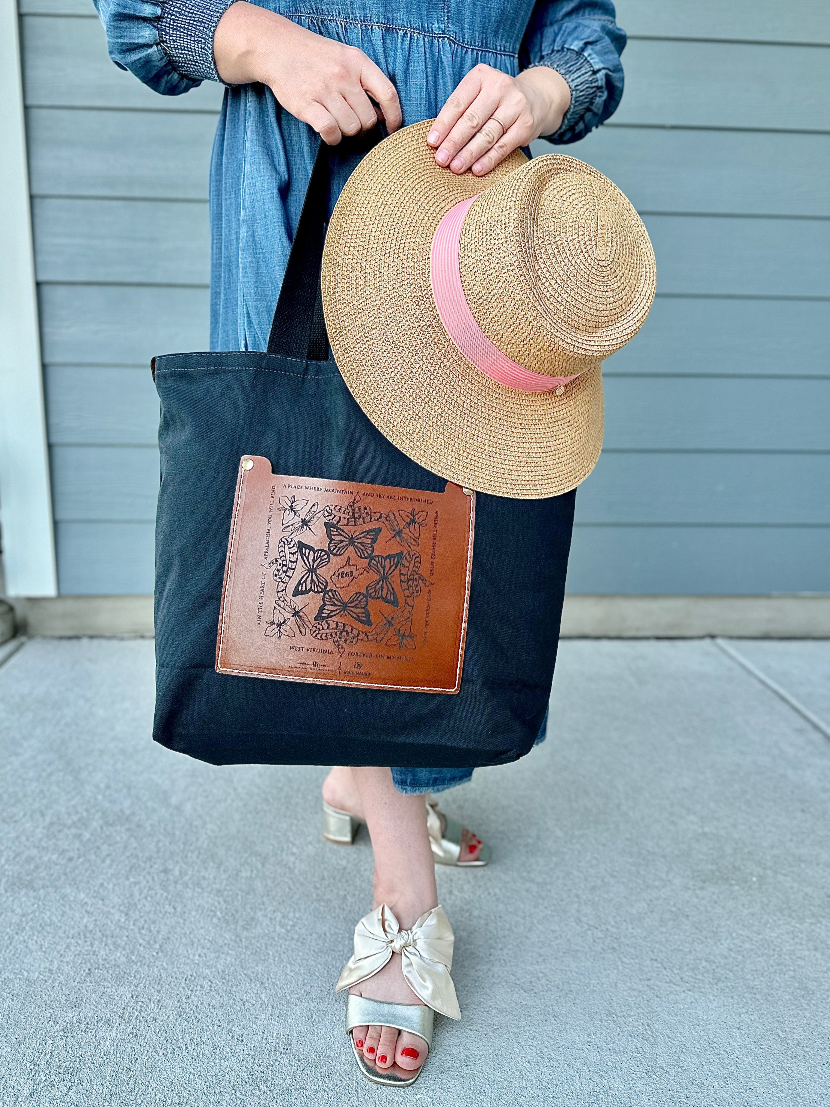 West Virginia Day 2025 Black Canvas Tote