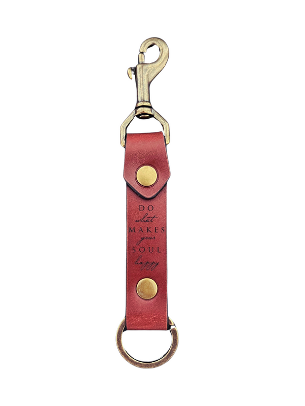 The Cordovan Soul Happy Swivel Snap Linden Keychain